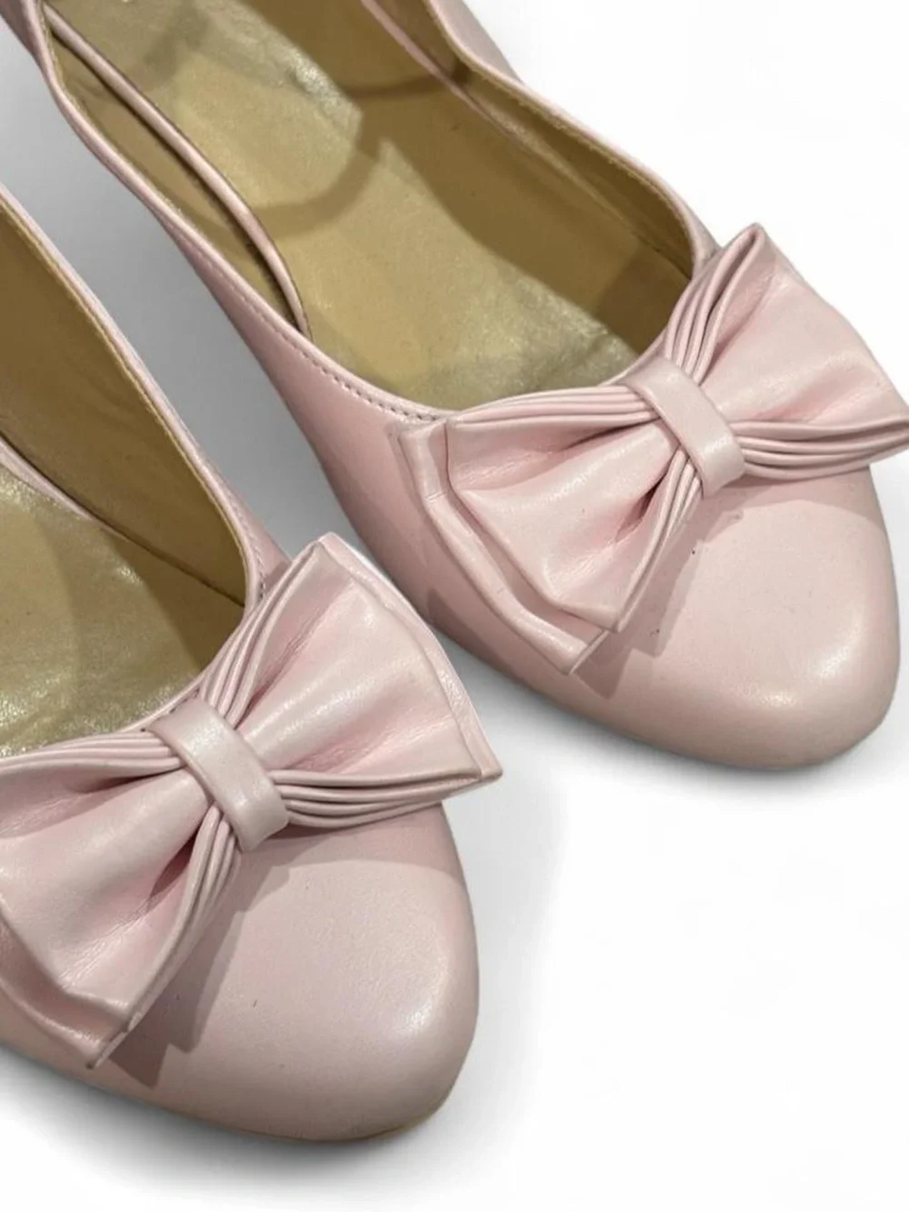 Janie and Jack pink ankle strap ballet flats with bow detail